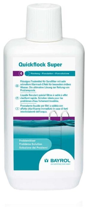 Bayrol куикфлок Супер (Quickflock super) 1 л бутылка жидкость для удаления мелких частиц грязи из воды