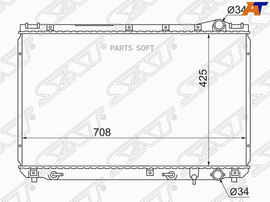 Радиатор Toyota Camry Europe/Russia (Xv10) 91-96 / Camry Uae/Usa 91-96 / Scepter 92-96 / Windom 91-9 Sat арт. TY0003-VCV10-2R