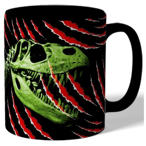 фото Кружка цветная с рисунком скелет динозавра drabs