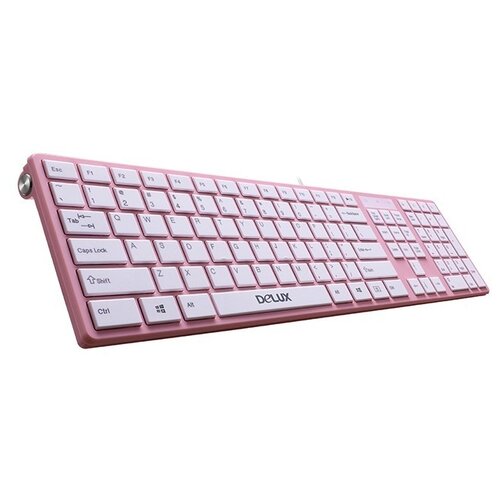 Клавиатура Delux K1000 Pink USB розовый