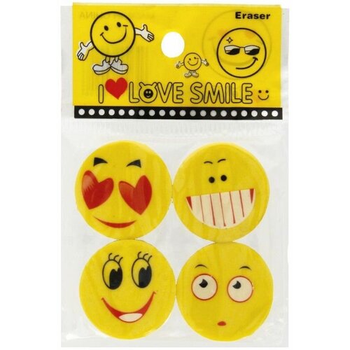 Набор ластиков-смайлов ERASER 