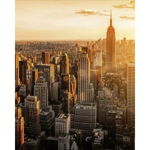 Моющиеся виниловые фотообои Нью-Йорк закат, 200х250 см