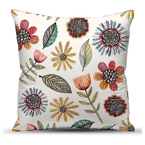 фото Подушка декоративная с фотопечатью, габардин; цветы; размер 40 х 40 традиция