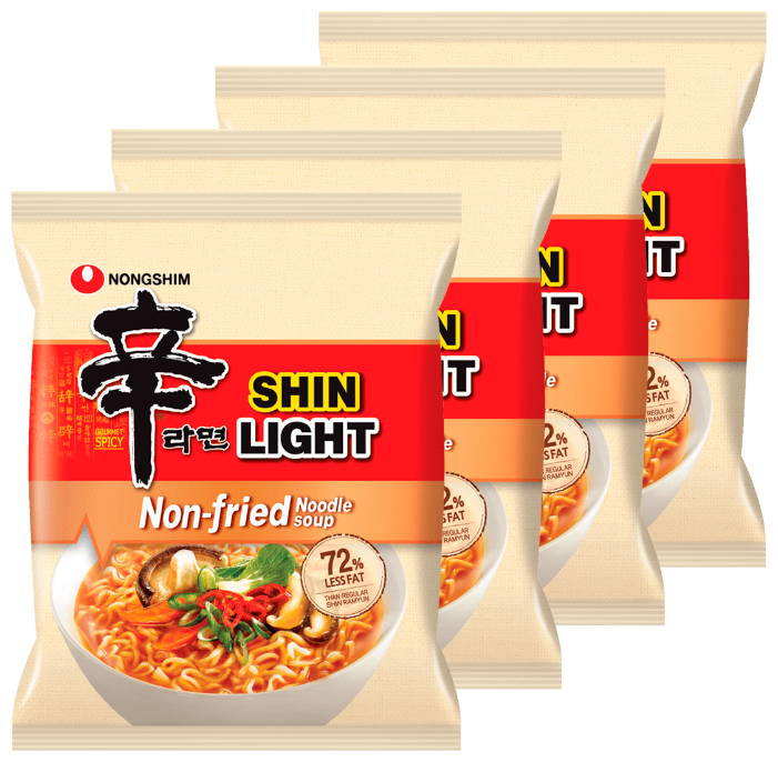 Лапша быстрого приготовления Шин Лайт Nongshim, пачка 97 г х 4 шт