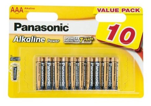 Батарейка Panasonic Alkaline Power AAA/LR03, 10 шт.