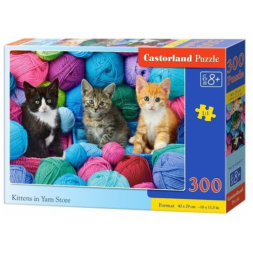 Пазлы Castorland 300 деталей Котята в мотках пряжи (В-030477) castorland пазл 1000 деталей волшебные котята c 104857