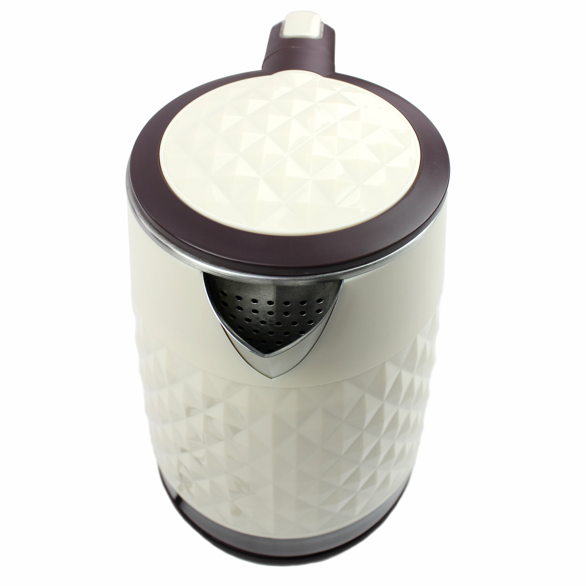 Чайник пластиковый электрический 2 л, Raf Ромбик, белый - фотография № 2