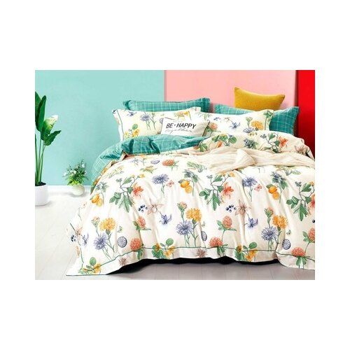 фото Asabella комплект постельного белья евро, печатный сатин 1466-6