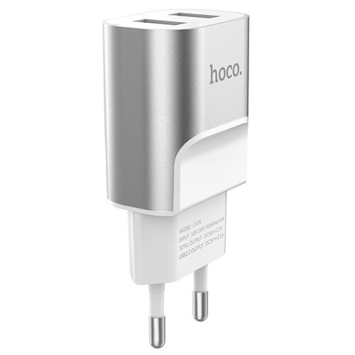 Сетевое зарядное устройство Hoco C47A Metal, серебристый
