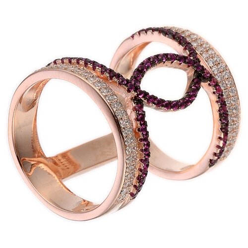 фото Element47 широкое ювелирное кольцо из серебра 925 пробы с кубическим цирконием wr23768-bm_001_pink, размер 16.75