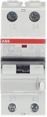 ABB DS202C M C10 A30 Дифф. автомат 2-полюсный 10A 30mA тип А 10kA (хар-ка C)