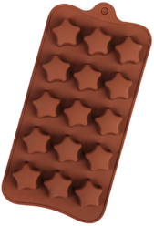 Форма для шоколада Доляна Звездочки, 15 ячеек, шоколадный