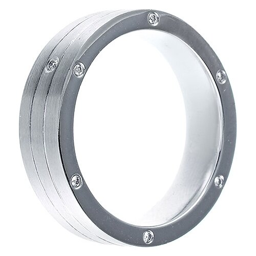 фото Jv кольцо из белого золота 585 пробы с бриллиантами eudr-03717l-wg, размер 17.5