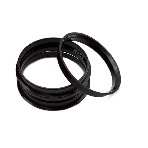 фото Кольца центровочные 76,1х72,6 black 4 шт высококачественный пластик sds exclusive