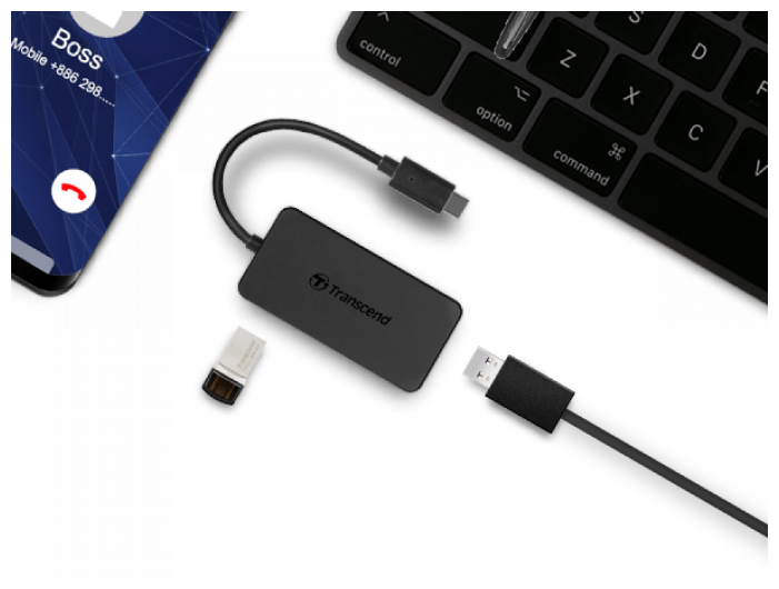 Хаб 4-портовый USB Type-C Transcend TS-HUB2C