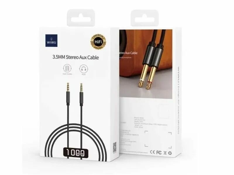 Аудиокабель WiWU Stereo AUX 3,5mm Audio Cable (YP01) black