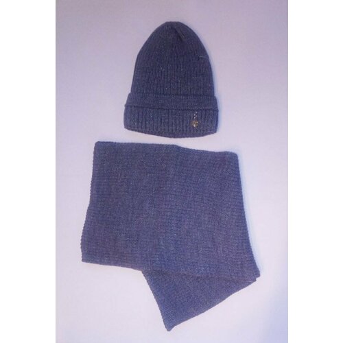 modniki комплект шапка с помпоном снуд темно синий xl 54 56 Шапка , размер 54-56, фиолетовый