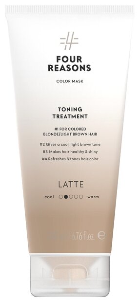 Four Reasons Тонирующая маска для поддержания цвета окрашенных волос Toning Treatment Latte, 350 г, 200 мл