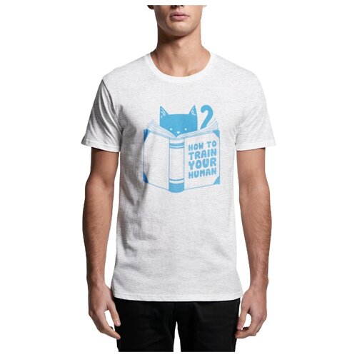 фото Футболка мужская "train your human", светло-серый меланж, 52/xl errror