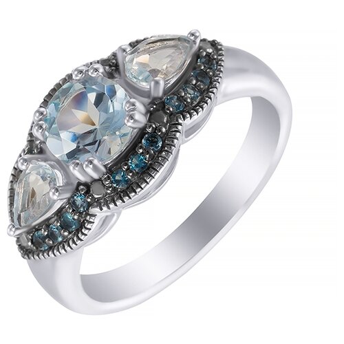 фото Кольцо из серебра 925 пробы с топазами и топазами лондон r-03045-88-s05_ko_bt_lt_001_wg element47