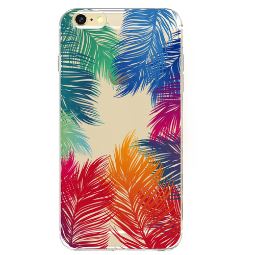 фото Силиконовый чехол рамка из перьев на iphone 6 plus/6s plus case place