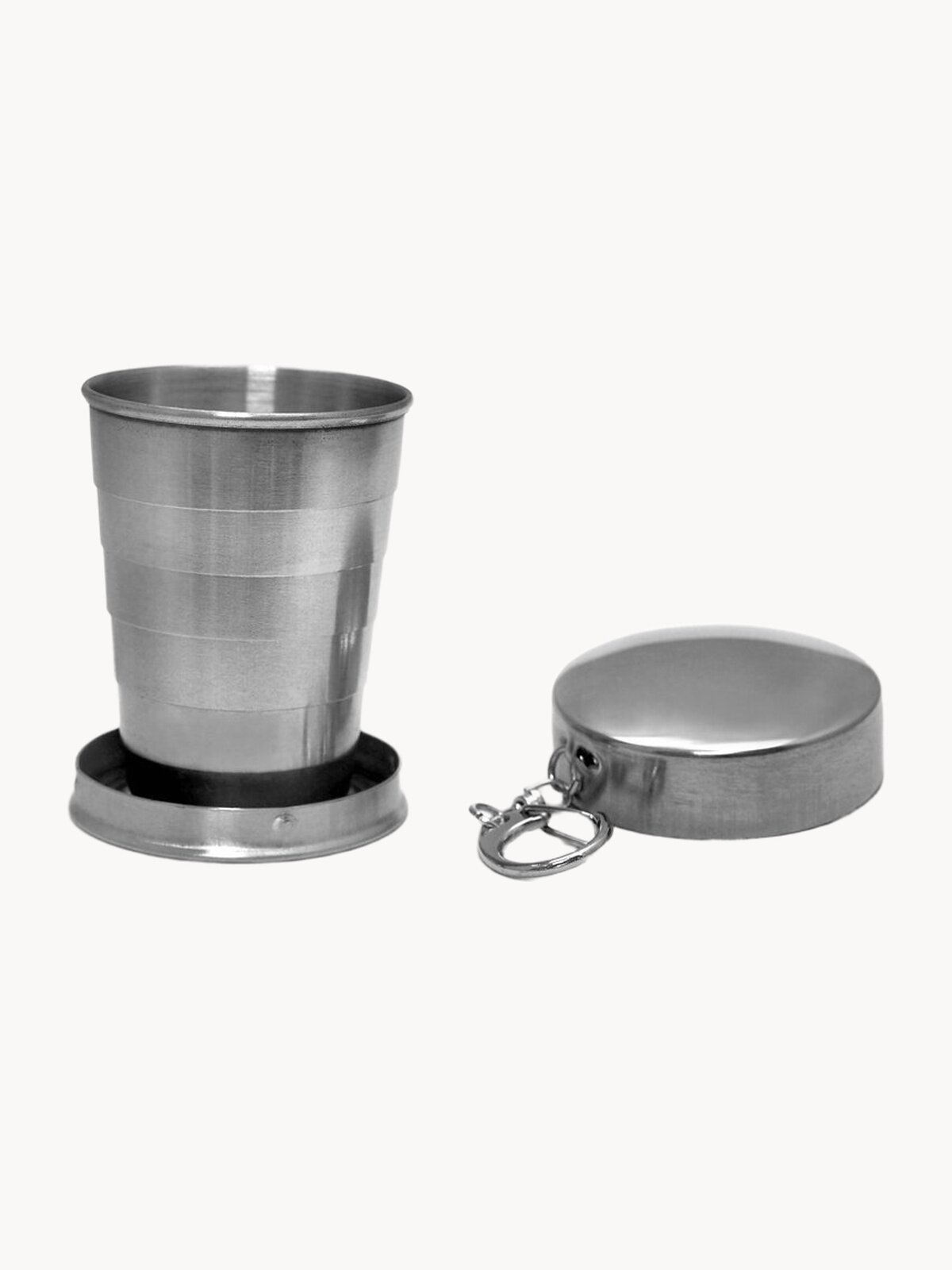 Стакан походный, складной, с карабином FS50-1, нержавеющая сталь, 75 мл