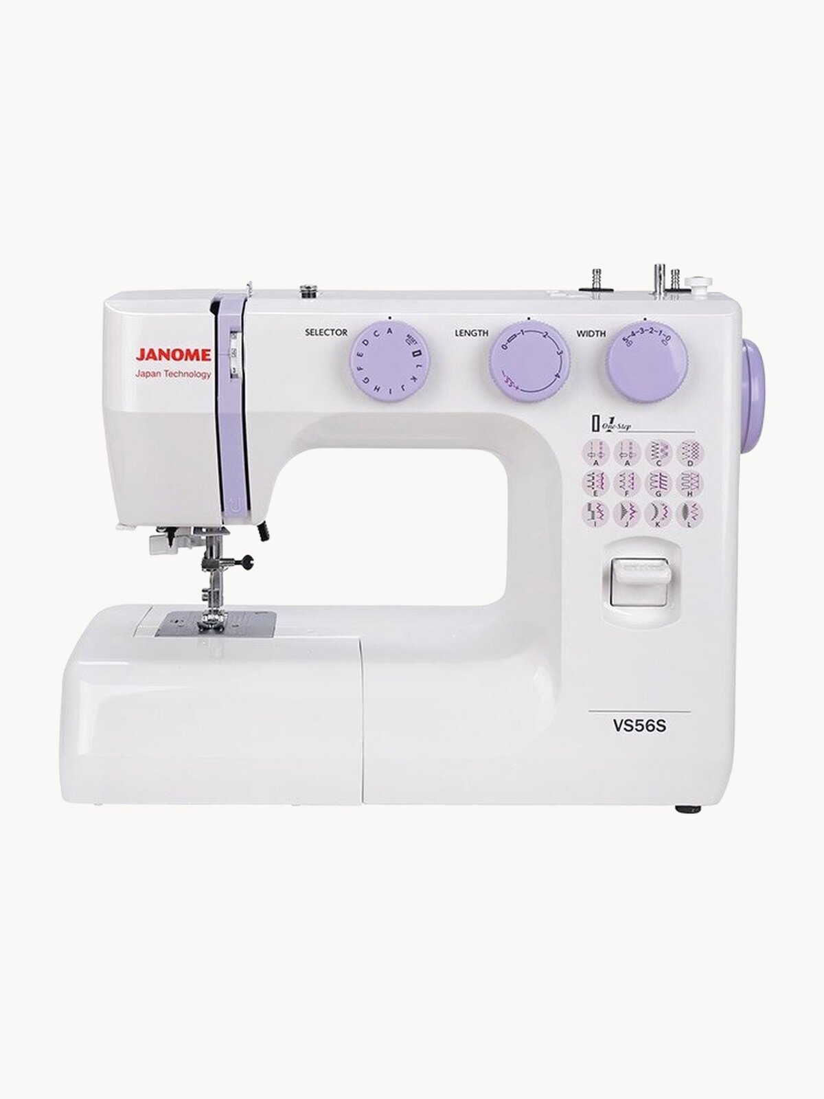 Электромеханическая швейная машина Janome VS 56s, вертикальный челнок, 25 операций, встроенный нитевдеватель