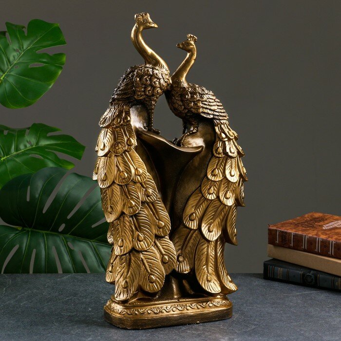 Хорошие сувениры Фигура "Жар-птица" двойная, черное золото, 25х13х51см