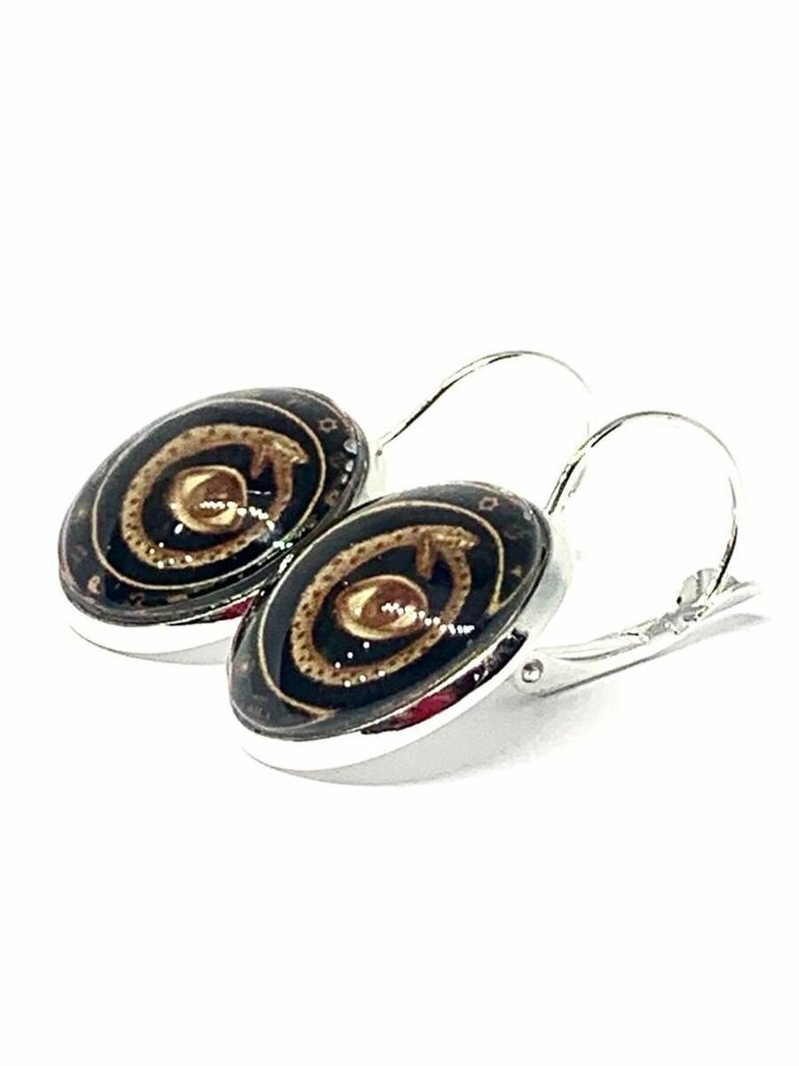 Серьги Вербица, размер 30 мм, серебряный — фото 1