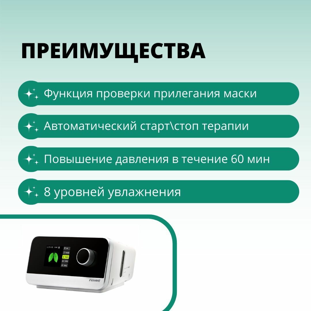 СИПАП аппарат Resvent iBreeze 20A с маской Resvent в комплекте — фото 1