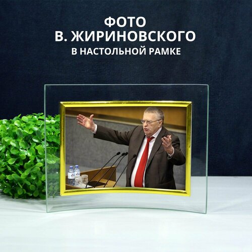 Портрет Жириновского настольный в рамке 10х15 для кабинета, библиотеки, офиса, настольный сувенир