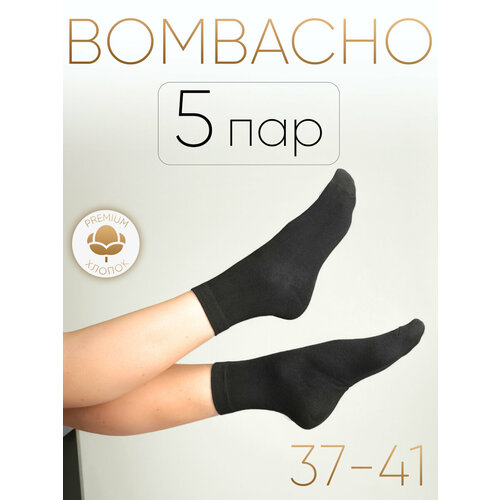 фото Носки bombacho, комплект, 140 den, 5 пар, размер 37-41, черный