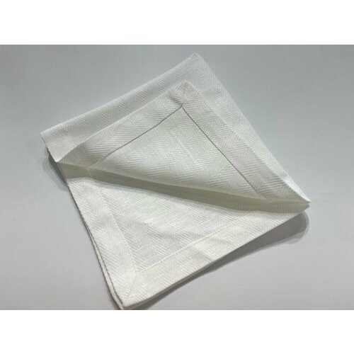 45х45 Жаккардовая льняная белая салфетка в Рубчик 1 салфетка