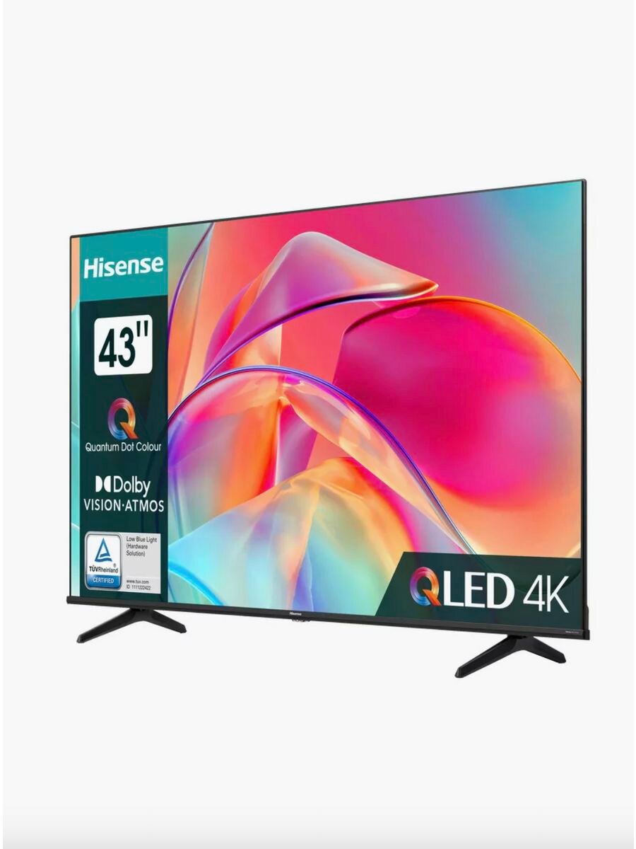 Телевизор Hisense 43E7NQ, Qled, Ростест, Официальная гарантия производителя в России 1 год — фото 1