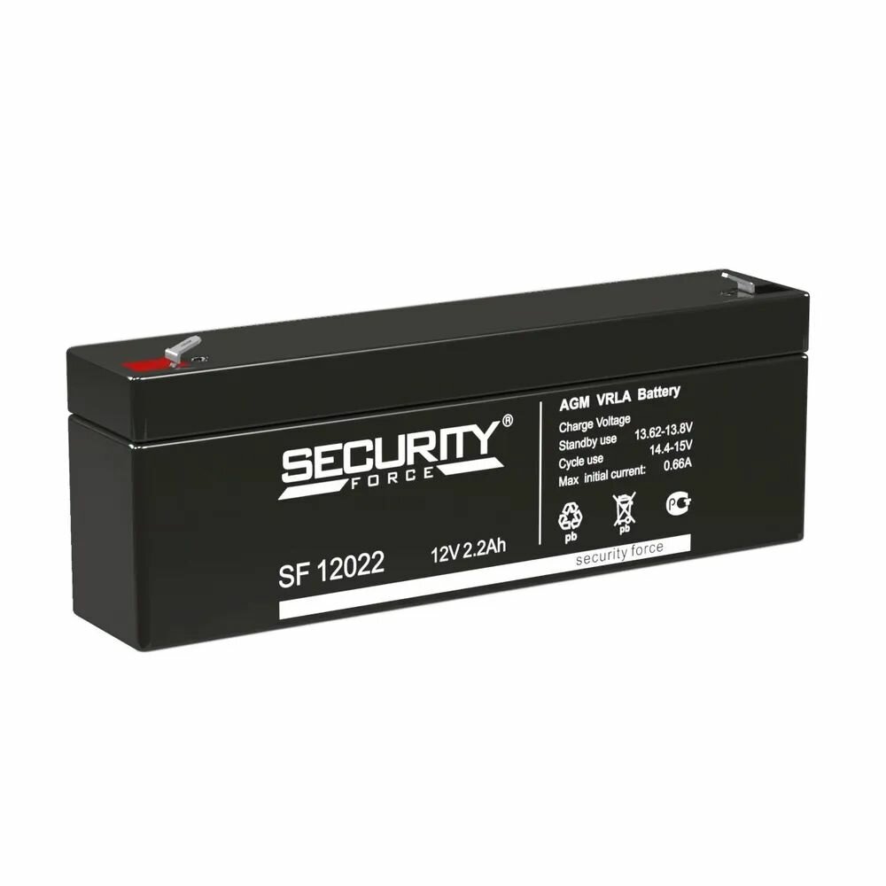 Аккумуляторная батарея Delta (Security Force SF) SF 12022 12В/22Ач клемма F1 (179х35х61мм (67мм); кг; Срок службы 3-5л