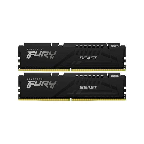 Память Kingston DDR 5 DIMM 32Gb PC51200 6400Mhz Kingston FURY Beast Black EXPO CL32 Kit of 2 KF564C32BBEK2-32 20775₽