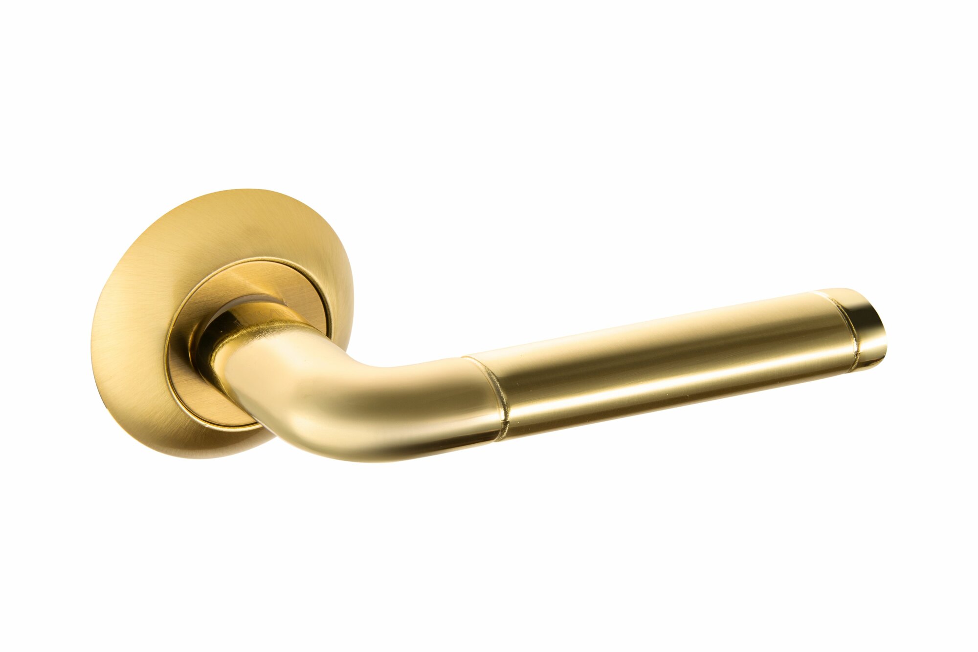 Ручки дверные на круглой розетке Bussare LINDO A-34-10 GOLD/S. GOLD