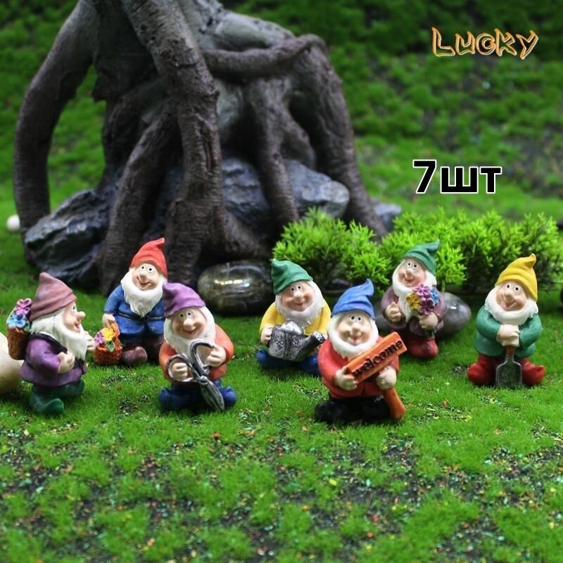 7 интересных декоративных садовых гномов миниатюрных фигурок пьяных гномов