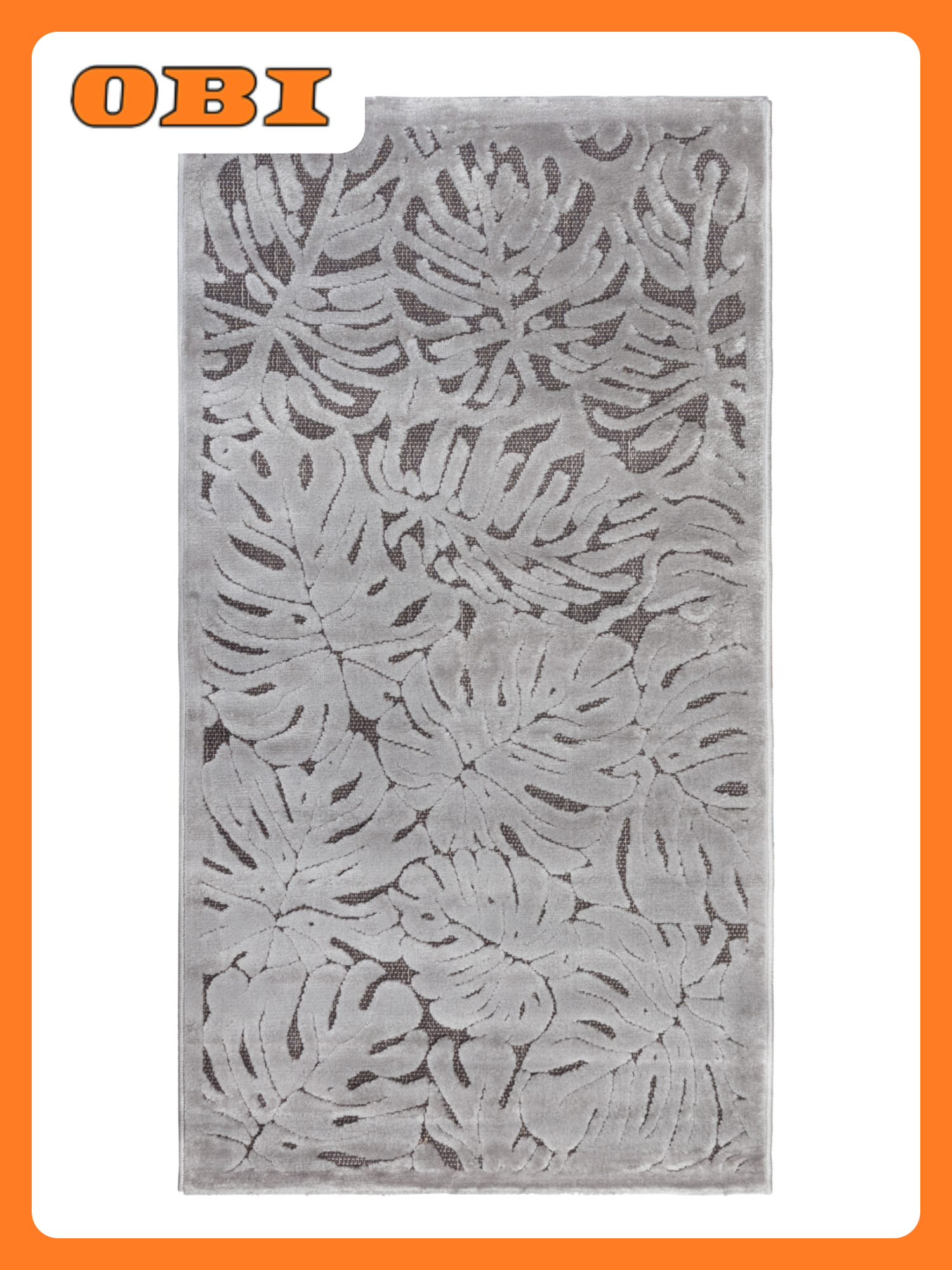 Ковер GROTTA полипропилен хлопок растительный дизайн серый 08x15 м