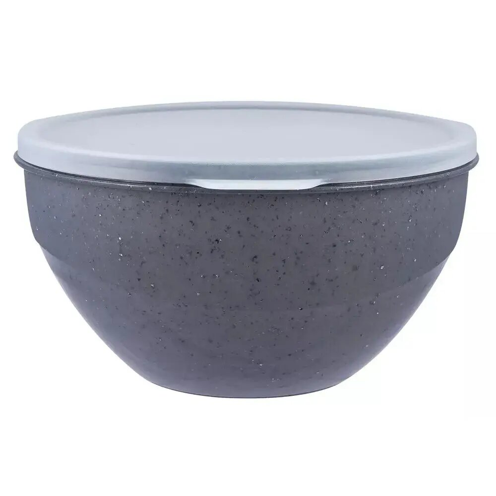 Миска с крышкой 2л из прочного пластика «Granite» серого цвета для хранения и сервировки