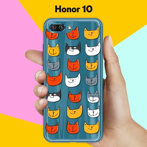 Силиконовый чехол Узор из котов на Honor 10 силиконовый чехол узор из котов на honor 8a