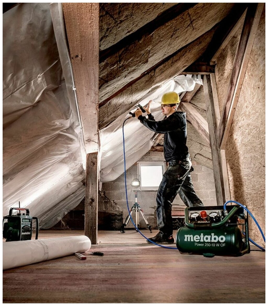 Компрессор безмасляный Metabo (601544000) Power 250-10 W OF 10 л 1,5 кВт - фотография № 2