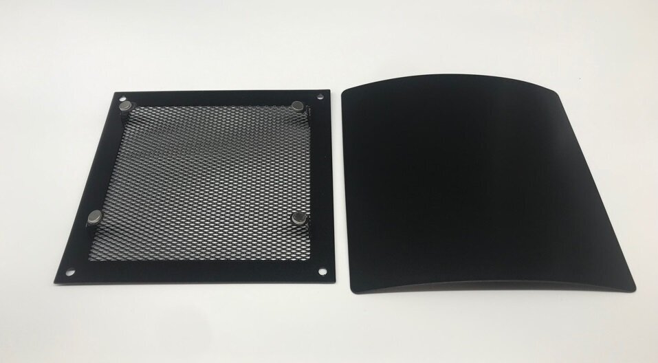 Решетка на магнитах РД-140 черная матовая с декоративной панелью 140х140 мм - фотография № 3