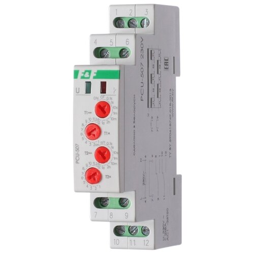 Реле времени F&F PCU-507, 2 независимые выдержки времени EA02.001.022