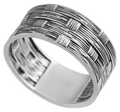 Кольцо ФИТ серебро, 925 проба, чернение, оксидирование, размер 18, серебряный
