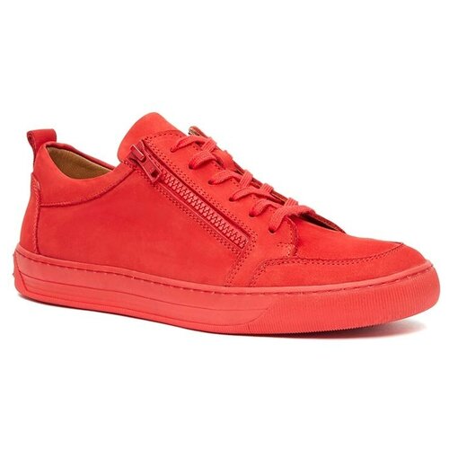 фото Basconi m33028 полуботинки мужские красный+натуральный нубук