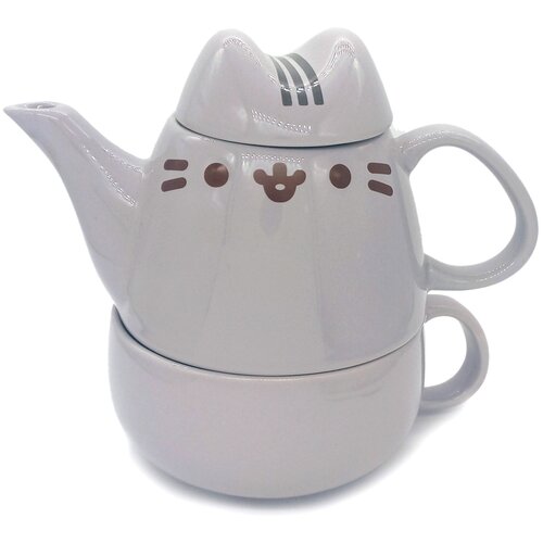 Чайный Сервиз Чайник и кружка Кот Пушин / Pusheen Cat
