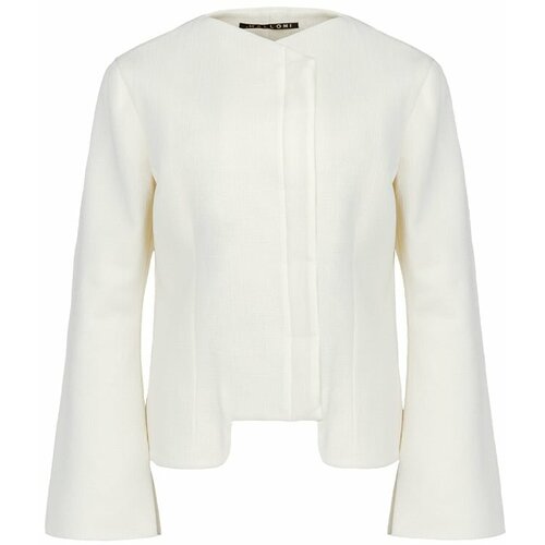 Пиджак Malloni, средней длины, силуэт трапеция, размер 42, белый