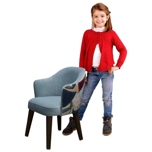 Стул Юта KIDS Brosco, массив бука/текстиль, цвет: Серый & Fleur Azur