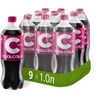Напиток "Кул Кола Вишня" ("Cool Cola CHERRY") безалкогольный сильногазированный, ПЭТ 1.0 (упаковка 9шт)